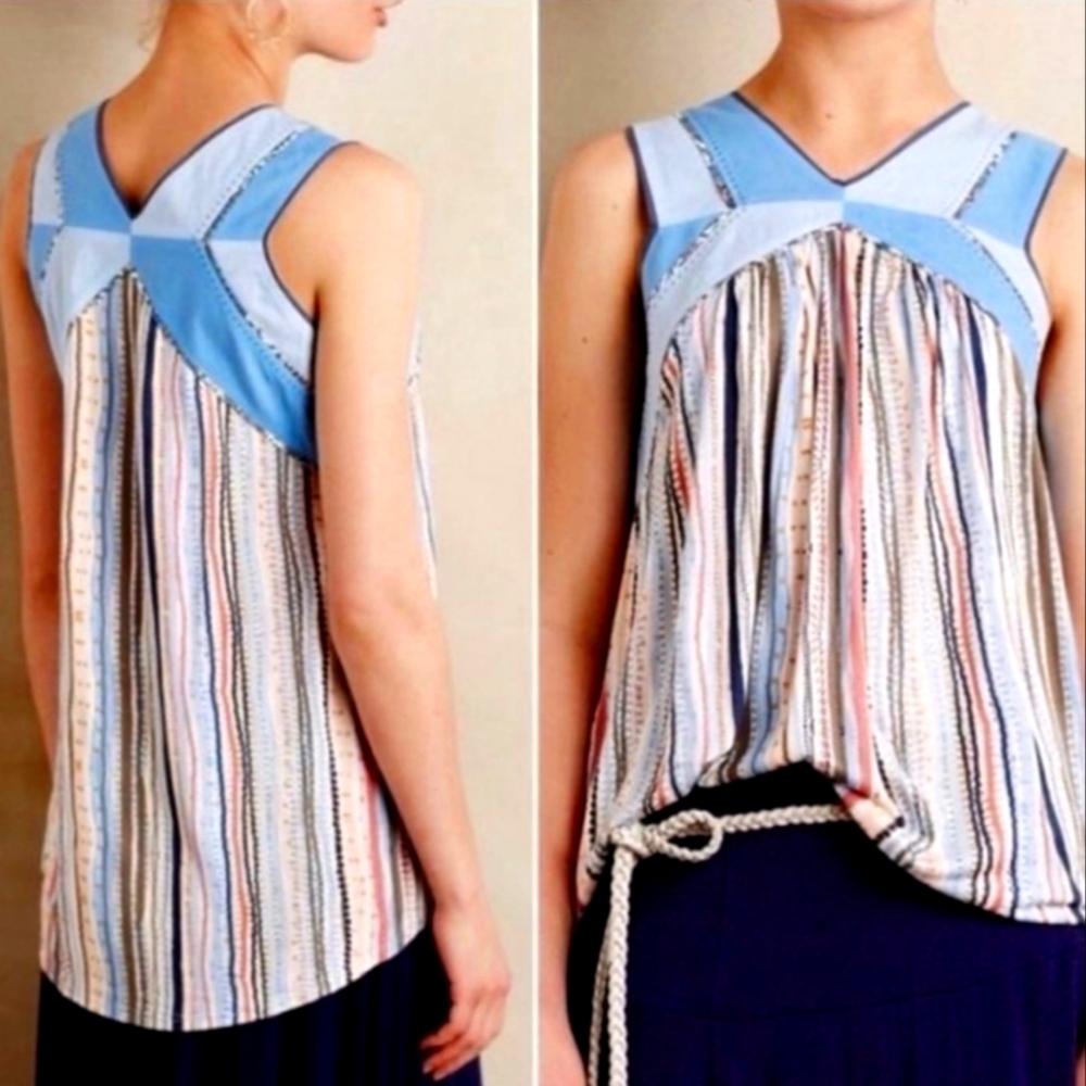 NWT Anthropologie Criss Cross Trapeze Flowy Tank Top